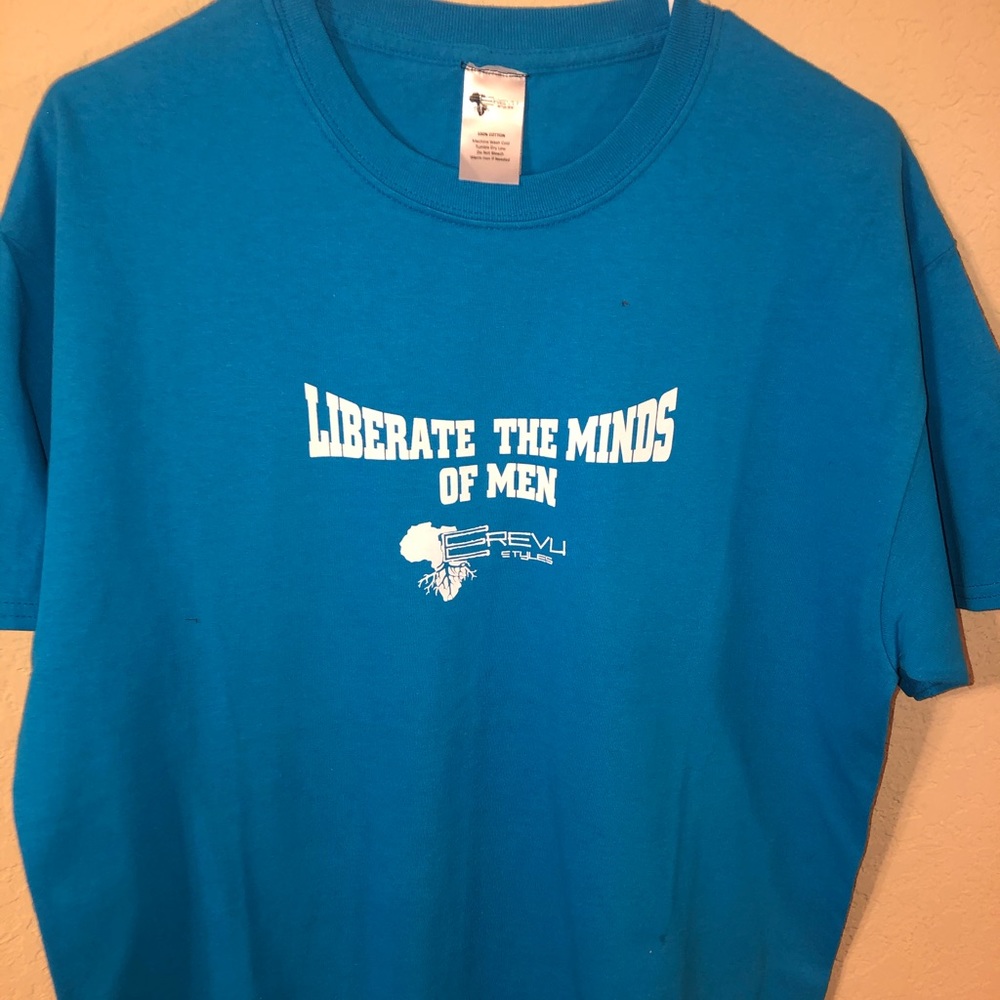 Liberate The Minds of Men Blue Shirt L